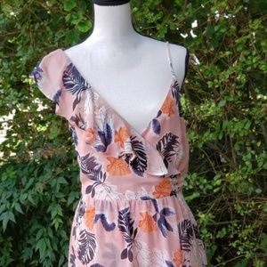 A NEW DAY ASYMMETRIC PINK MIDI DRESS